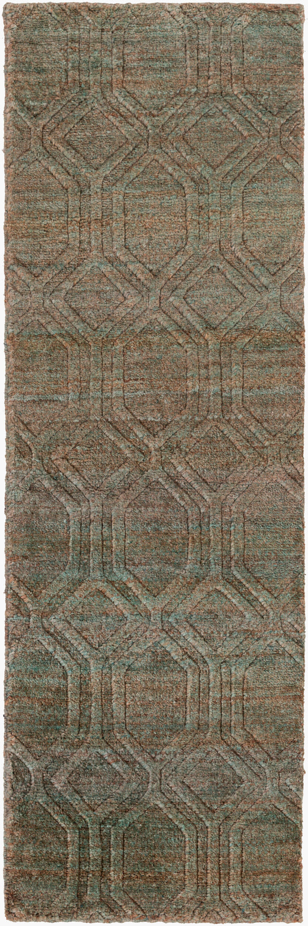 Surya Galloway Glo-1000 Hand-knotted 2' X 3' Jute Rug – Luxurious Medium Pile For Elegant Home Decor Dark Green Jute Glo1004-268