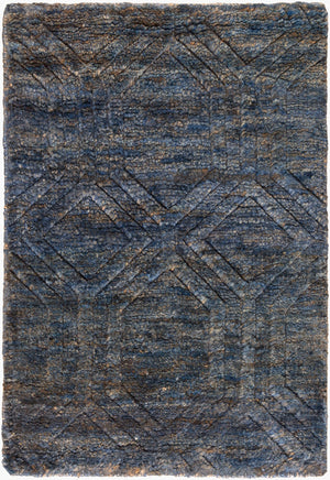 Surya Galloway Glo-1000 Hand-knotted 2' X 3' Jute Rug – Luxurious Medium Pile For Elegant Home Decor Navy Jute Glo1007-23