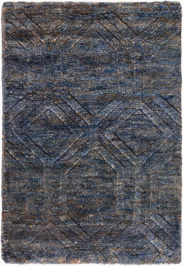 Surya Galloway Glo-1000 Hand-knotted 2' X 3' Jute Rug – Luxurious Medium Pile For Elegant Home Decor Navy Jute Glo1007-23
