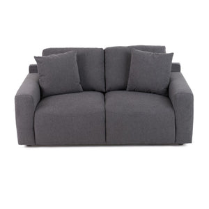 VIG Furniture Gloria Modern Grey Fabric Loveseat With Pocket-Spring Comfort, Textured Upholstery & Toss Pillows VGSX-22052-LOVE-SILT