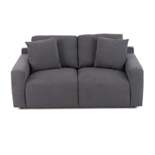VIG Furniture Gloria Modern Grey Fabric Loveseat With Pocket-Spring Comfort, Textured Upholstery & Toss Pillows VGSX-22052-LOVE-SILT
