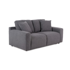 VIG Furniture Gloria Modern Grey Fabric Loveseat With Pocket-Spring Comfort, Textured Upholstery & Toss Pillows VGSX-22052-LOVE-SILT