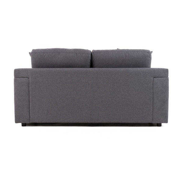 VIG Furniture Gloria Modern Grey Fabric Loveseat With Pocket-Spring Comfort, Textured Upholstery & Toss Pillows VGSX-22052-LOVE-SILT