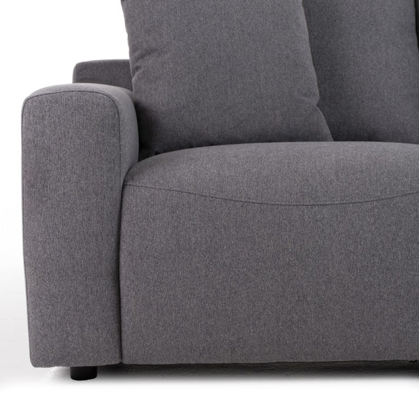 VIG Furniture Gloria Modern Grey Fabric Loveseat With Pocket-Spring Comfort, Textured Upholstery & Toss Pillows VGSX-22052-LOVE-SILT