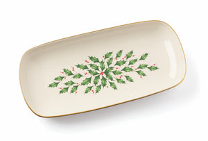 Lenox Hosting The Holidays Bread Tray Red & Green, IVORY PORCELAIN 869997