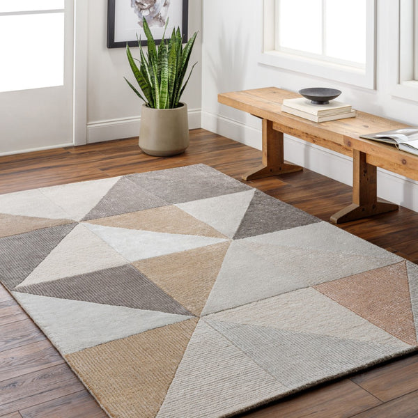Surya Glasgow Handmade 2' X 3' Modern Area Rug - Luxurious Viscose & Wool, Durable Hand Tufted Design Light Beige Viscose,Wool Gls2301-23