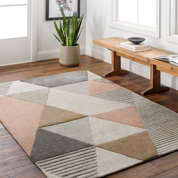 Surya Glasgow Handmade 2' X 3' Modern Area Rug - Luxurious Viscose & Wool, Durable Hand Tufted Design Pale Pink Viscose,Wool Gls2302-23