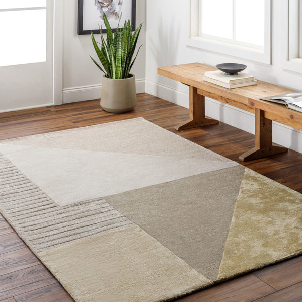 Surya Glasgow Handmade 2' X 3' Modern Area Rug - Luxurious Viscose & Wool, Durable Hand Tufted Design Cream Viscose,Wool Gls2303-23