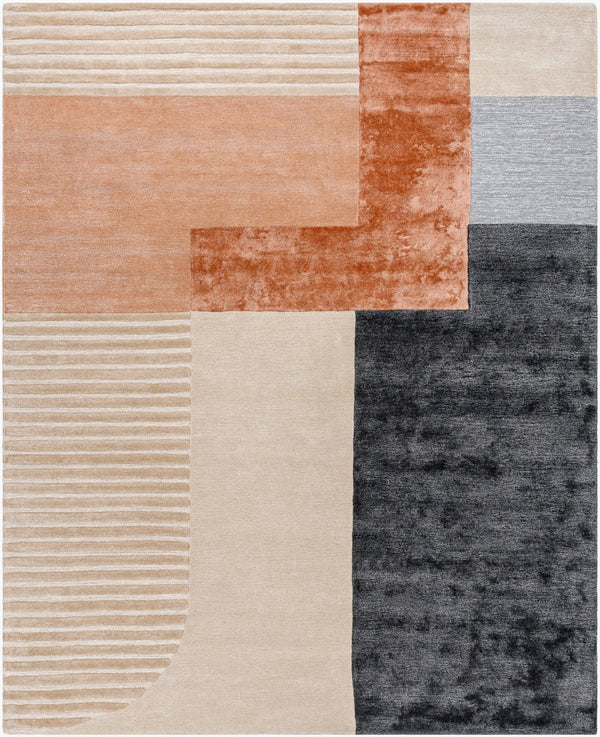 Livabliss Glasgow Hand Tufted Wool Viscose Accent Rug with High Low Pile Bedroom Entryway Light Beige, Ro 8' x 10' GLS2306-810