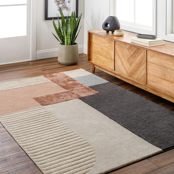 Livabliss Glasgow Hand Tufted Wool Viscose Accent Rug with High Low Pile Bedroom Entryway Light Beige, Ro 8' x 10' GLS2306-810