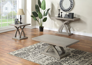 English Elm Steve Silver - Jocelyn 3-Piece Gray Table Set – Hardwood Solids & Mango Veneer Coffee, Sofa & End Tables, Levelers adjust for uneven floors B081S00440