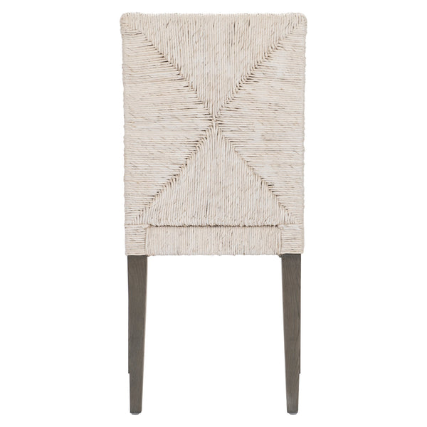 Bernhardt Bernhardt Palma Side Chair With Woven Abaca Diamond Back, Rustic Grey Oak Legs, Coastal-Modern Comfort 309561