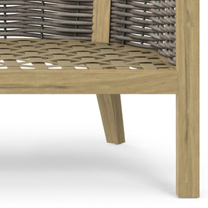 English Elm Parkside Outdoor Sofa Natural - Handwoven HDPE Rattan, Acacia Frame, Water-Resistant Cushions, 73" B136P159395