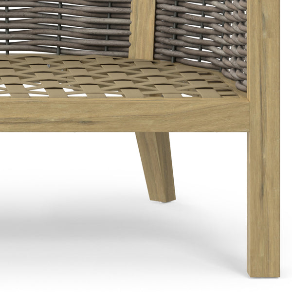 English Elm Parkside Outdoor Sofa Natural - Handwoven HDPE Rattan, Acacia Frame, Water-Resistant Cushions, 73" B136P159395