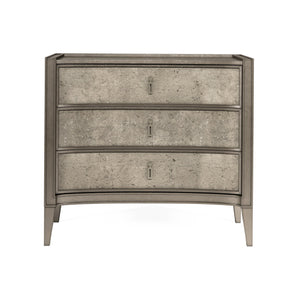 A.R.T. Furniture Cove Bachelor’S Chest - Glam Transitional Storage With Usb Chargers, Concave Design & Flared Legs Grey Rubberwood Solids,Primavera Veneers,Metal 349158-2743