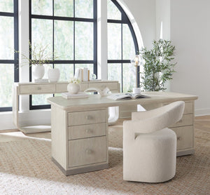 Hooker Furniture Modern Inverness Upholstered Arm Chair With Boucle Fabric, Metal Base & Casters For Small Spaces 6850-75500-05