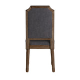 Homelegance By Top-Line Mayer Arched Linen and Wood Dining Chairs (Set of 2) Dark Grey Rubberwood