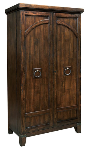 Hekman Furniture 695122 Rustic Rogue Valley Wine Cabinet With Locking Door, Auto-on Light & Ample Storage Space Rustic Hardwood Rogue Valley Wine Cabinet 695122