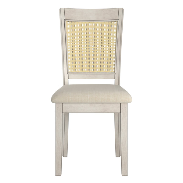 Homelegance By Top-Line Delroy Cane Accent Slat Back Dining Chairs (Set of 2) White Rubberwood