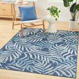 Nourison Garden Oasis GOA01 Machine Made Power-loomed Borderless Design Indoor/Outdoor Tropical Outdoor Rug Navy, Navy 100% Polypropylene 99446959089