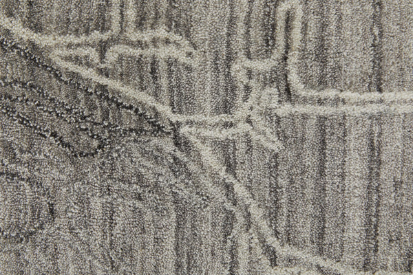 Feizy Rugs Whitton Handwoven Wool And Viscose Abstract Rug - Modern Distressed Design For Stylish Interiors Gray,Tan,Ivory Viscose,Wool Wtn8890fgryivyh00