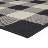 Christopher Knight Home® - Noble House - Crossroads Outdoor 5'3" X 7' Check Area Rug, Black and Ivory