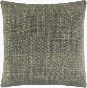 Surya Gammie 18"X18" Modern Accent Pillow - Cozy Wool-cotton Blend For Chic Minimalist Décor & Easy Care Olive Wool,Cotton Gmm003-2222d