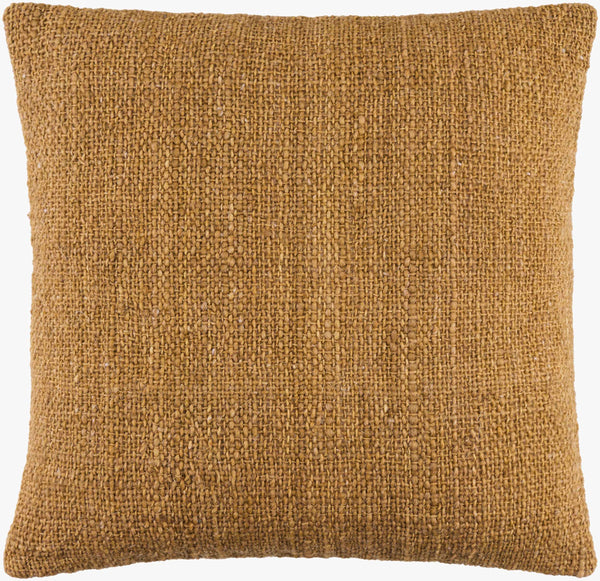 Surya Gammie 18"X18" Modern Accent Pillow - Cozy Wool-cotton Blend For Chic Minimalist Décor & Easy Care Medium Brown Wool,Cotton Gmm004-1818