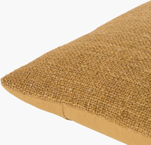 Surya Gammie 18"X18" Modern Accent Pillow - Cozy Wool-cotton Blend For Chic Minimalist Décor & Easy Care Medium Brown Wool,Cotton Gmm004-1818