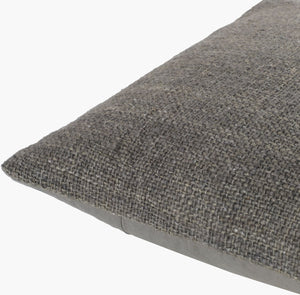 Surya Gammie 18"X18" Modern Accent Pillow - Cozy Wool-cotton Blend For Chic Minimalist Décor & Easy Care Charcoal Wool,Cotton Gmm005-1818d