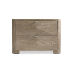 Bernhardt Bernhardt Aventura 40" Nightstand With Pyramid-Front Drawers, Marcona Oak, Soft-Close, Usb Charging 318234