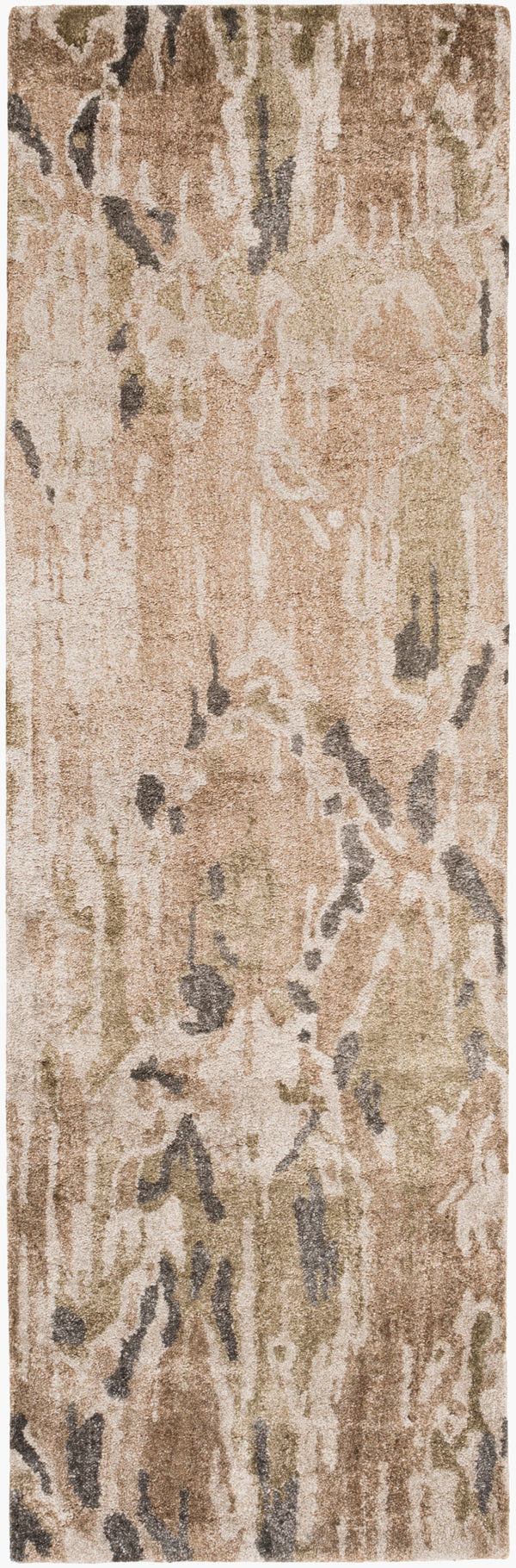 Surya Gemini Gmn-4009 Handmade 2'6" X 8' Rug - Modern Viscose Design With Medium Pile, Spot Clean Care Medium Brown Viscose Gmn4009-268