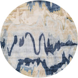 Gemini GMN-4021 8' x 8' Round Handmade Rug GMN4021-8RD  Beige, Denim, Navy, Light Gray Surya