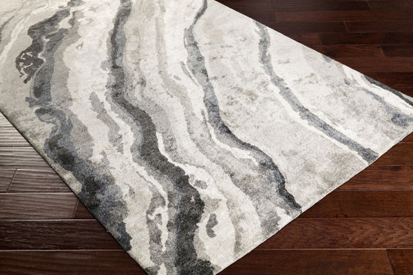 Surya Gemini Gmn-4009 Handmade 2'6" X 8' Rug - Modern Viscose Design With Medium Pile, Spot Clean Care Charcoal Viscose Gmn4034-23