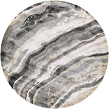 Gemini GMN-4034 8' x 8' Round Handmade Rug GMN4034-8RD  Charcoal, Gray, Light Slate, Off-White Surya