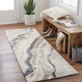 Gemini GMN-4034 3' x 12' Runner Handmade Rug GMN4034-312  Charcoal, Gray, Light Slate, Off-White Surya