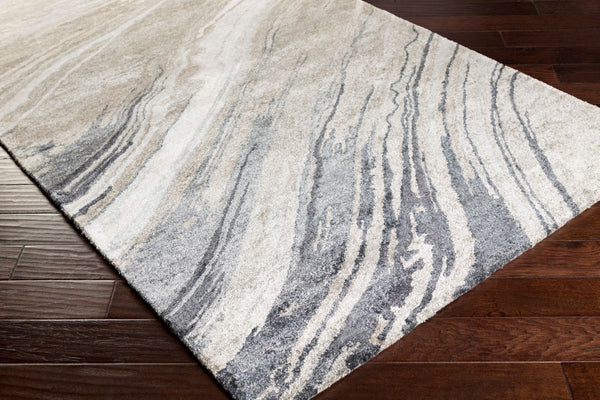 Surya Gemini Gmn-4009 Handmade 2'6" X 8' Rug - Modern Viscose Design With Medium Pile, Spot Clean Care Charcoal Viscose Gmn4052-23