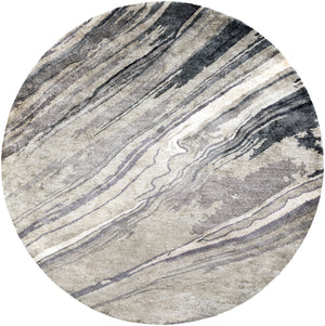 Gemini GMN-4052 8' x 8' Round Handmade Rug GMN4052-8RD  Charcoal, Gray, Light Slate, Off-White Surya