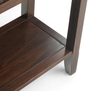 English Elm Acadian Console Sofa Table - Handcrafted Brunette Brown With Storage & Transitional Style Elegance B136P159403