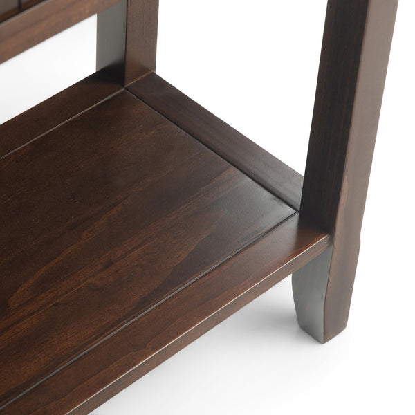 English Elm Acadian Console Sofa Table - Handcrafted Brunette Brown With Storage & Transitional Style Elegance B136P159403