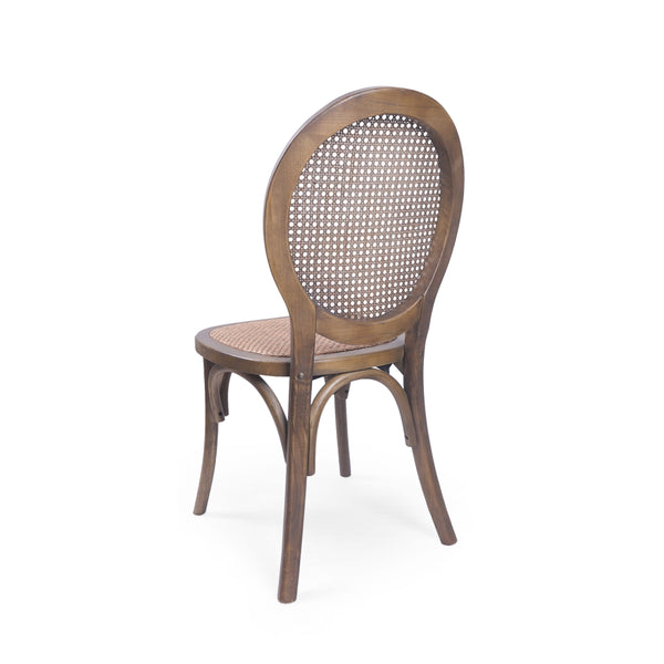 English Elm Dining Chairs Set of 2 Solid Elm Wood with Pressed Cane Mid-century Style 66146.00