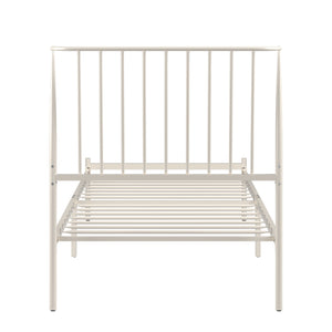 Homelegance By Top-Line Dante Metal Platform Bed with Curved Metal Headboard White Metal