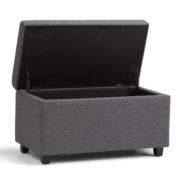 English Elm Darcy Storage Ottoman Bench - Stylish Slate Grey Upholstered Design With Hidden Storage & Comfort B136P159120