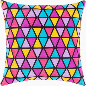 Surya Geometry Accent Pillow – 20" X 20" Cotton Beauty From India, Easy Care, Perfect For Any Room Decor! Black Cotton,Cotton Gmt001-2020p