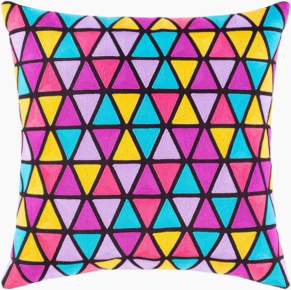 Surya Geometry Accent Pillow – 20" X 20" Cotton Beauty From India, Easy Care, Perfect For Any Room Decor! Black Cotton,Cotton Gmt001-2020p