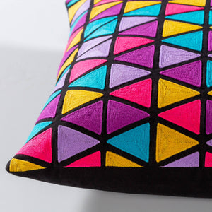Surya Geometry Accent Pillow – 20" X 20" Cotton Beauty From India, Easy Care, Perfect For Any Room Decor! Black Cotton,Cotton Gmt001-2020p