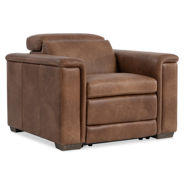 Bernhardt Bernhardt Lioni Power Recliner Chair In Premium Leather With Usb, Power Head & Footrest — Luxe Support 9562RHO