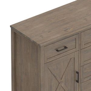 English Elm Ela Sideboard - Handcrafted Smoky Brown Storage Cabinet With Transitional Shaker Style Design B136P158602