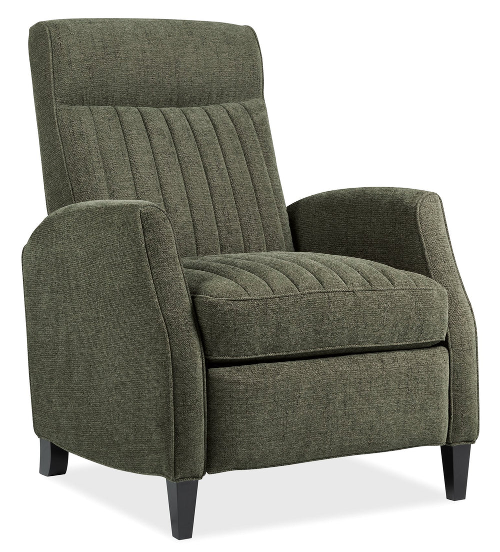 Hooker Furniture Denver Push Back Recliner Channeled Polyester Upholstery Tapered Wood Legs Lounge RC843-PB-429