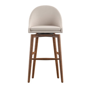 Homelegance By Top-Line Montague Mid-Century Wood Swivel Bar Height Stools (Set of 2) Beige Rubberwood